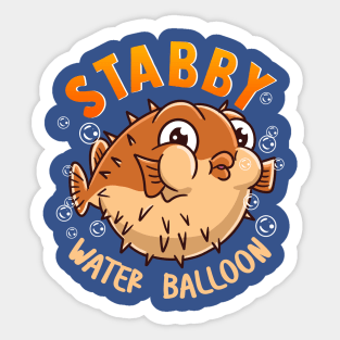 Pufferfish Stabby Water Balloon Sticker